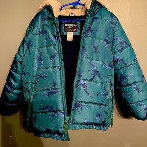 Kids Osh Kosh dinosaur print hooded coat